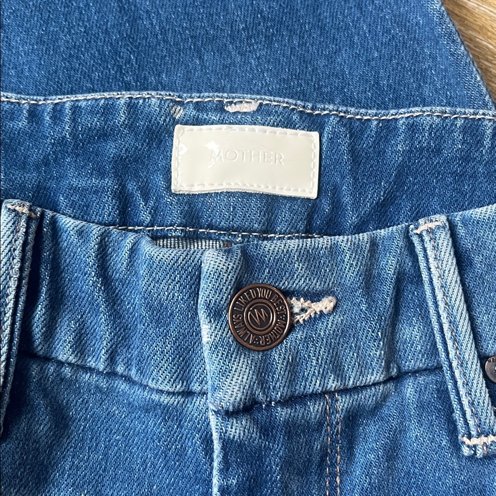 MOTHER High Waisted Looker Ankle Jeans Size 27 Gold Rush Baby Distressed Denim - Picture 8 of 11